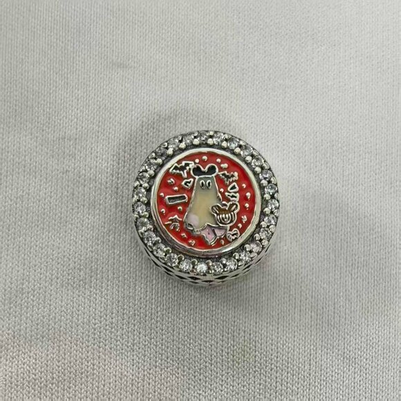 Pandora Mickey Pumpkin Ghost Button Halloween 2024 Exclusive Charm, S925 Silver - Picture 1 of 4